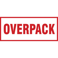 "Overpack" Handling Labels, 6" L x 2-1/2" W, Red on White SGQ528 | Duaba Trade