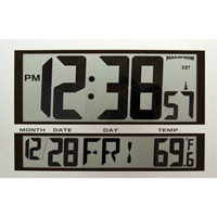 Jumbo Clock, Digital, Battery Operated, 16.5" W x 1.7" D x 11" H, Silver XD075 | Duaba Trade